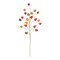 30" Artificial Floral Pick Chinese Lantern Stem Pick Featuring Yellow, Red and Green Leaves